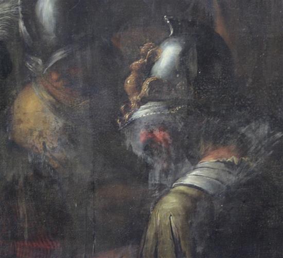 Follower of Salvator Rosa (1615-1673) Soldiers Playing Dice, 47.5 x 66in.